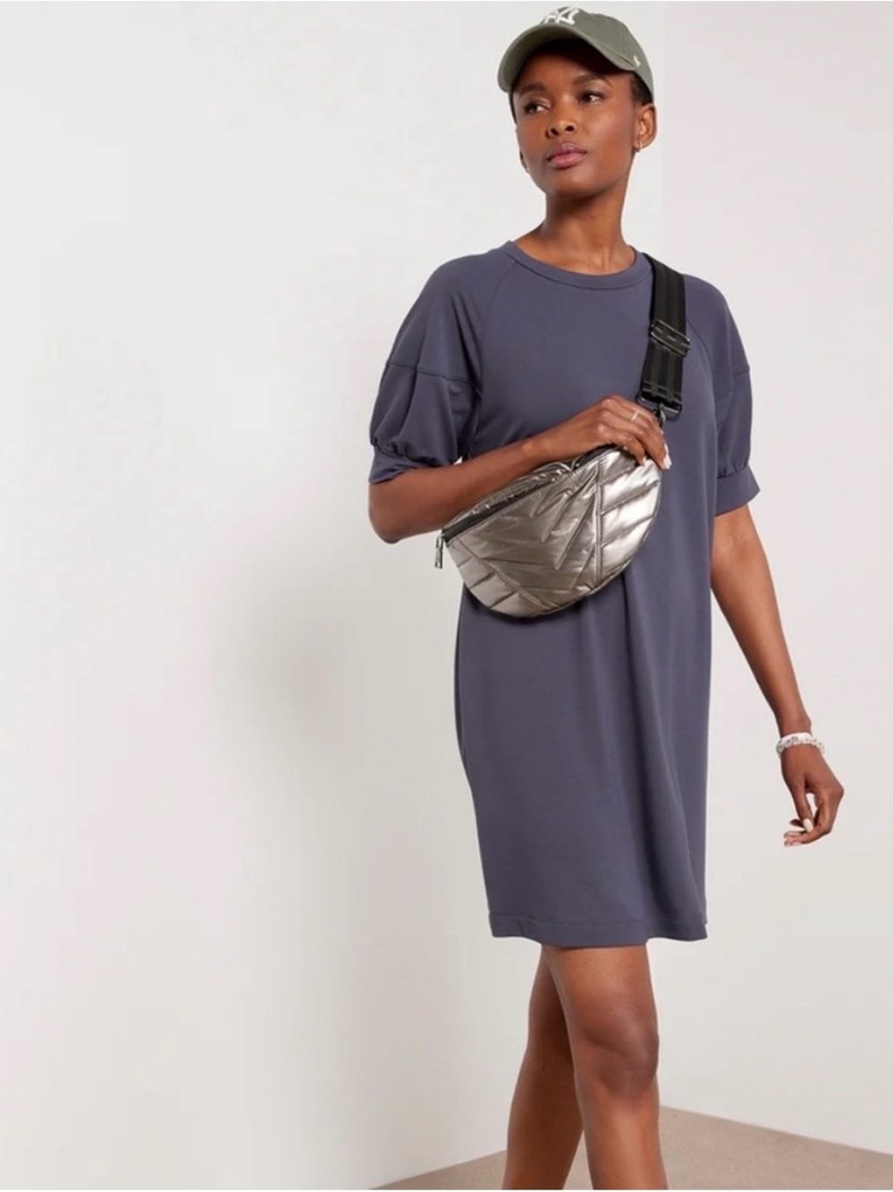 Evereve Slate Blue Mini T-Shirt Dress